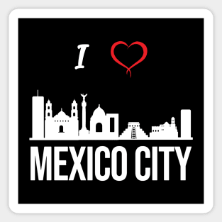 I love Mexico City Skyline Mexican Central America Sticker